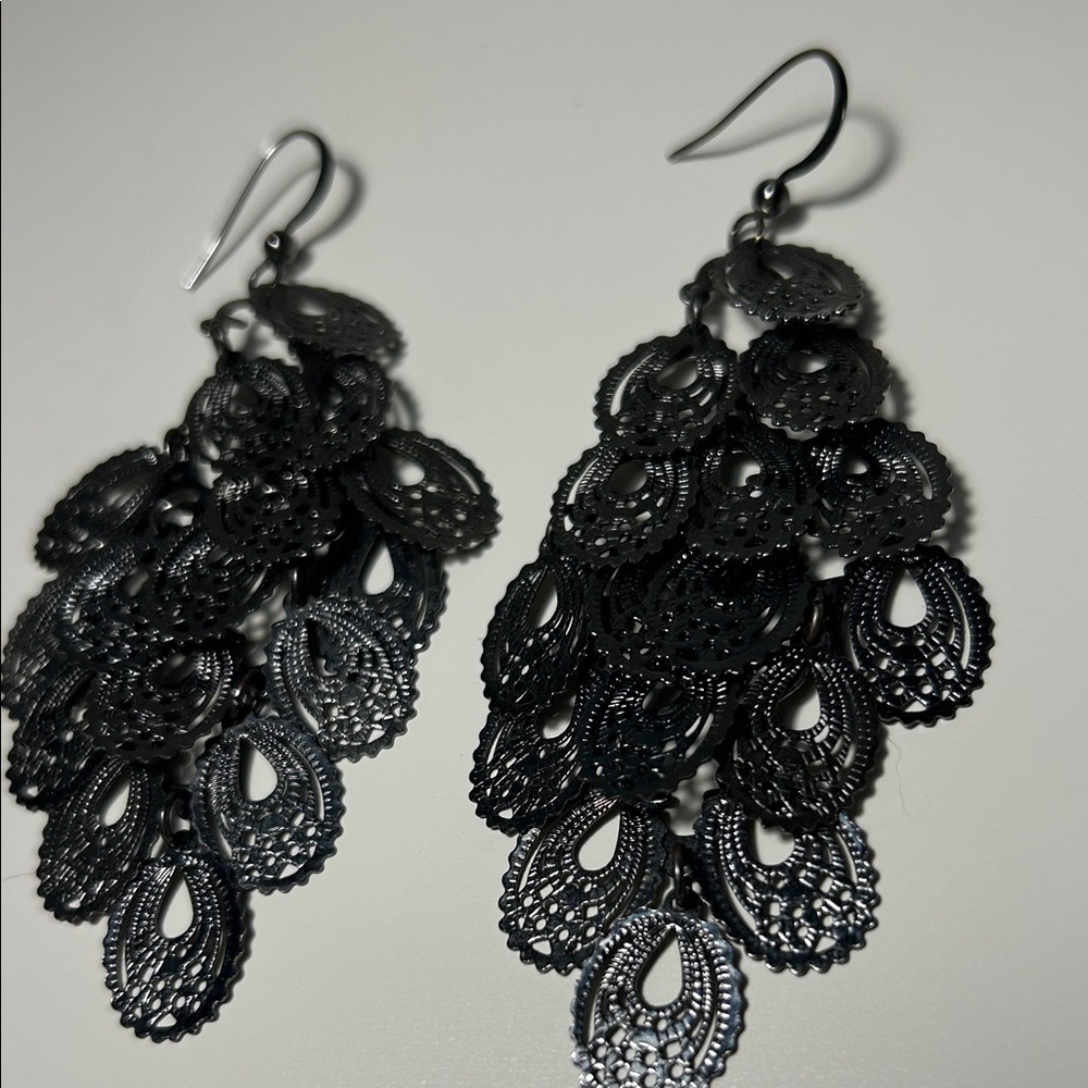 Y2K Elegant Silver Dangle Earrings